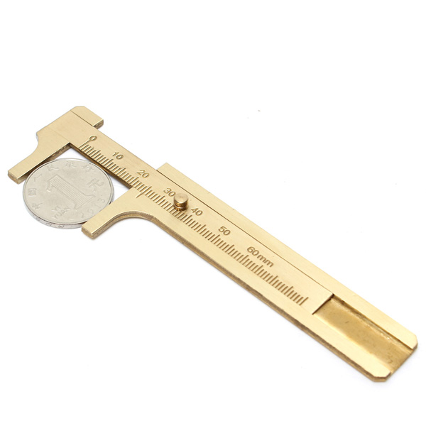 

80mm Mini Brass Sliding Gauge Vernier Caliper Measure Measurement Tool Pocket