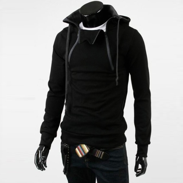 New Fashionable Men's Stylish Coat Jacket Zip Line Hoodie Hooded ...