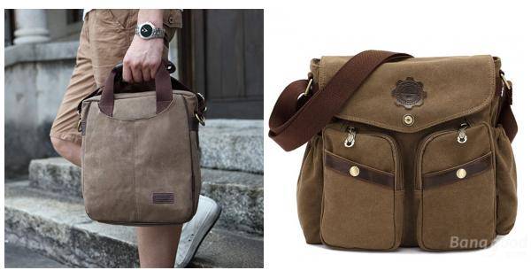 

KAUKKO Men Canvas Messenger Crossbody Shoulder Bag Travel School Mountain Handbag