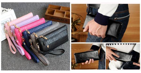 

Women Crocodile Clutches Bags Zipper Long Wallet 6.0'' Phone Purse For Iphone 7P