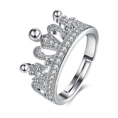 INALIS Elegant Zircon Platinum Plated Opening Engagement Gift Wedding Finger Rings 