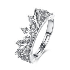 INALIS Zircon Regular Pattern Platinum Plated Opening Ring Wedding Finger Rings 