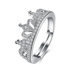 INALIS Elegant Zircon Platinum Plated Opening Gift Wedding Finger Rings 
