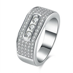 INALIS Zircon Gift Anniversary Wedding Finger Rings 
