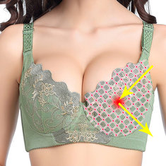 B-F Cup Sexy Women Magnetic Therapy Bra Lace Embroidery Underwire Underwear