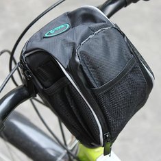 Bike Bicycle Handlebar Bar Bag Front Frame Pannier Tube Rack Basket