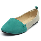 Women Leather Shoes Color Flats Slip On Loafers - US$17.25