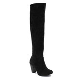 Sexy Women Buckle Synthetic Leather Over The Knee Flat High Boots - US ...