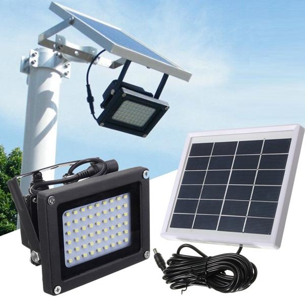 Solar Powered 54 LED Sensor Flood Light Security Lamp