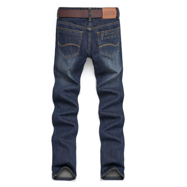 Men's Cotton Straight Jeans Fashion Dark Blue Acid Washed Jeans - US$23 ...