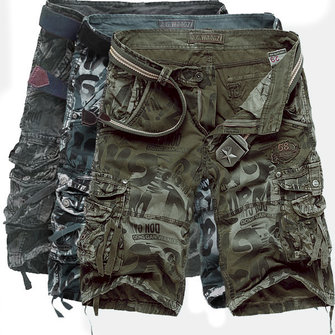 Mens Fashion Camo Shorts Large Multi Pockets Cargo Short Pants at ...