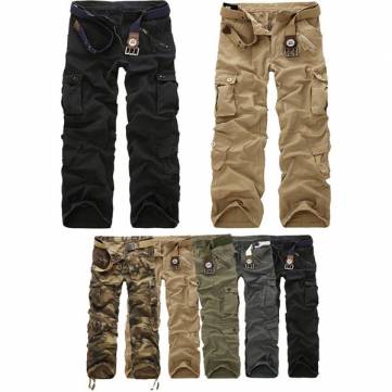 Mens Casual Multi-pocket Military Cargo Army Work Combat Pants Trousers ...