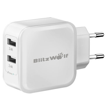 Двухпортовая зарядка BlitzWolf ™ BW-S2 4.8а 24W с технологией Power 3S
