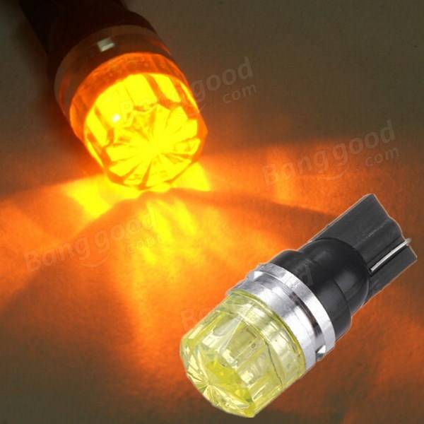 1.5W Car Wedge Amber Yellow LED T10 Side Tail Turn Light COB Bulb Lamp ...