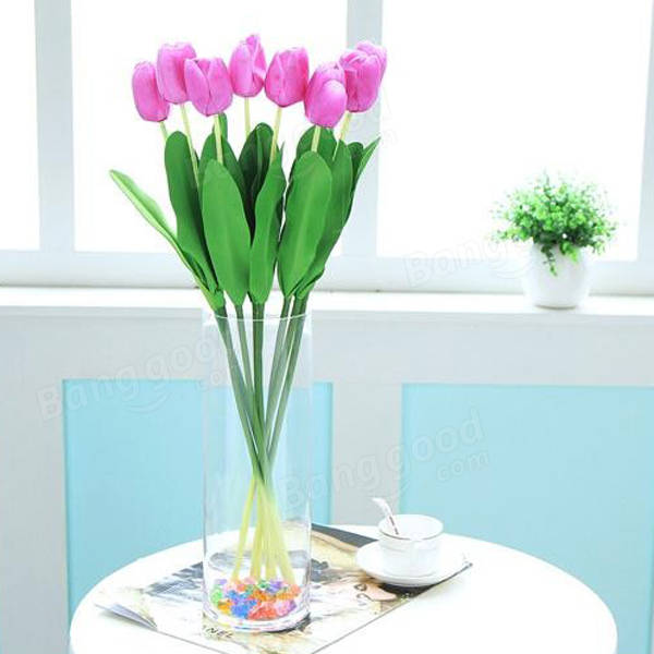 10 Bouquet Artificial Tulip Silk Flowers Home Party Decor  US$10.95