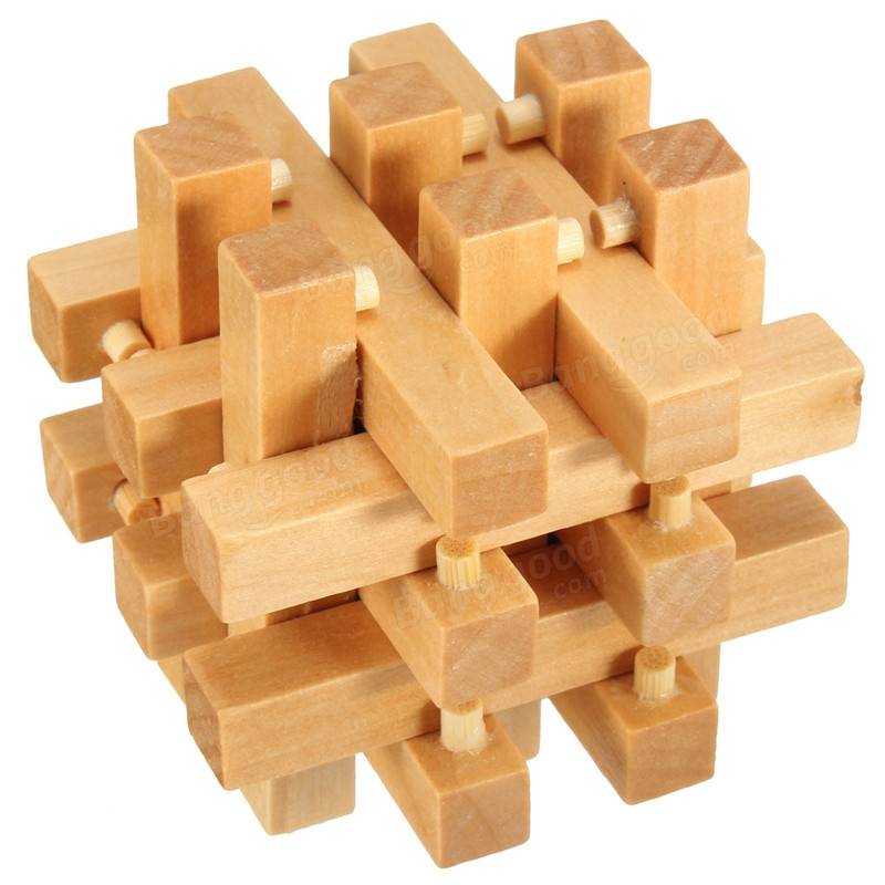 Intelligence Wooden 3D IQ Puzzle Brain Teaser Magic Cube ...