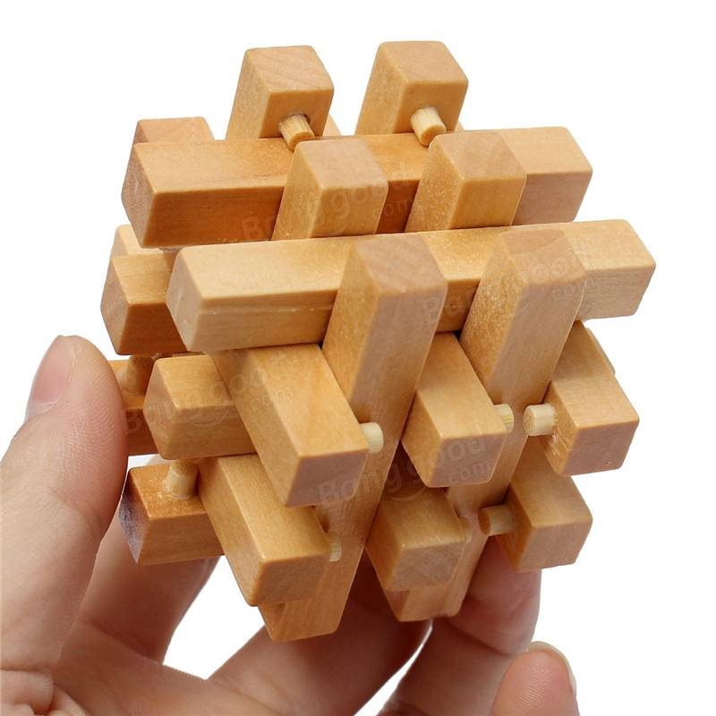 Intelligence Wooden 3D IQ Puzzle Brain Teaser Magic Cube ...