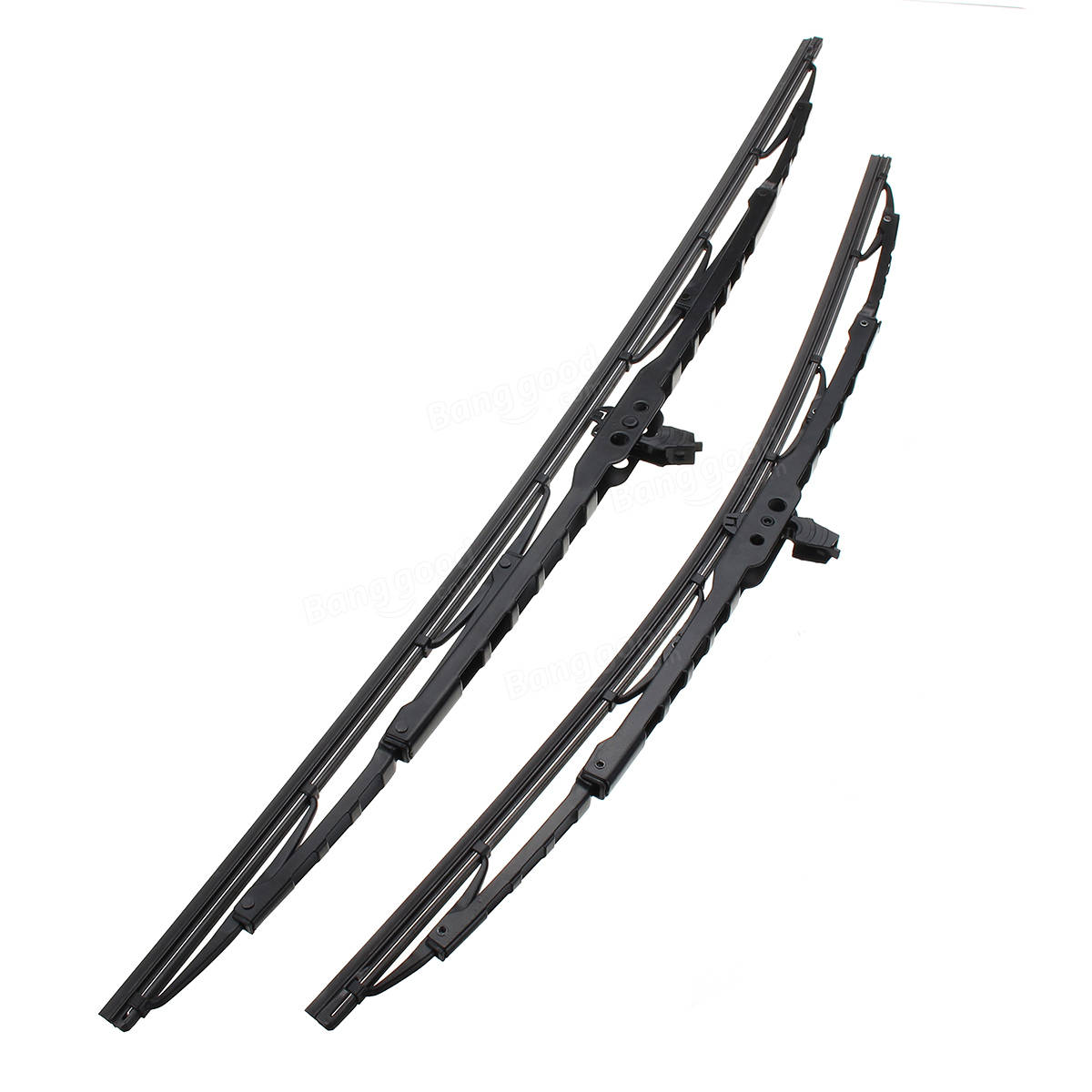 Car Front Pair Metal Frames Windscreen Wiper Blades For