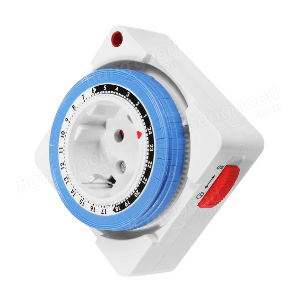 Excellway® 230V 16A 24 Hour Mechanical Timer Switch Outlet Mechanical Timing Socket EU Plug