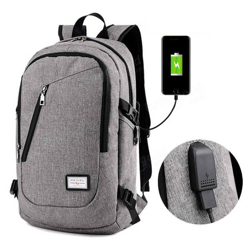 USB Charge Interface Casual Shoulder Canvas Bags Men Laptop Notebook ...