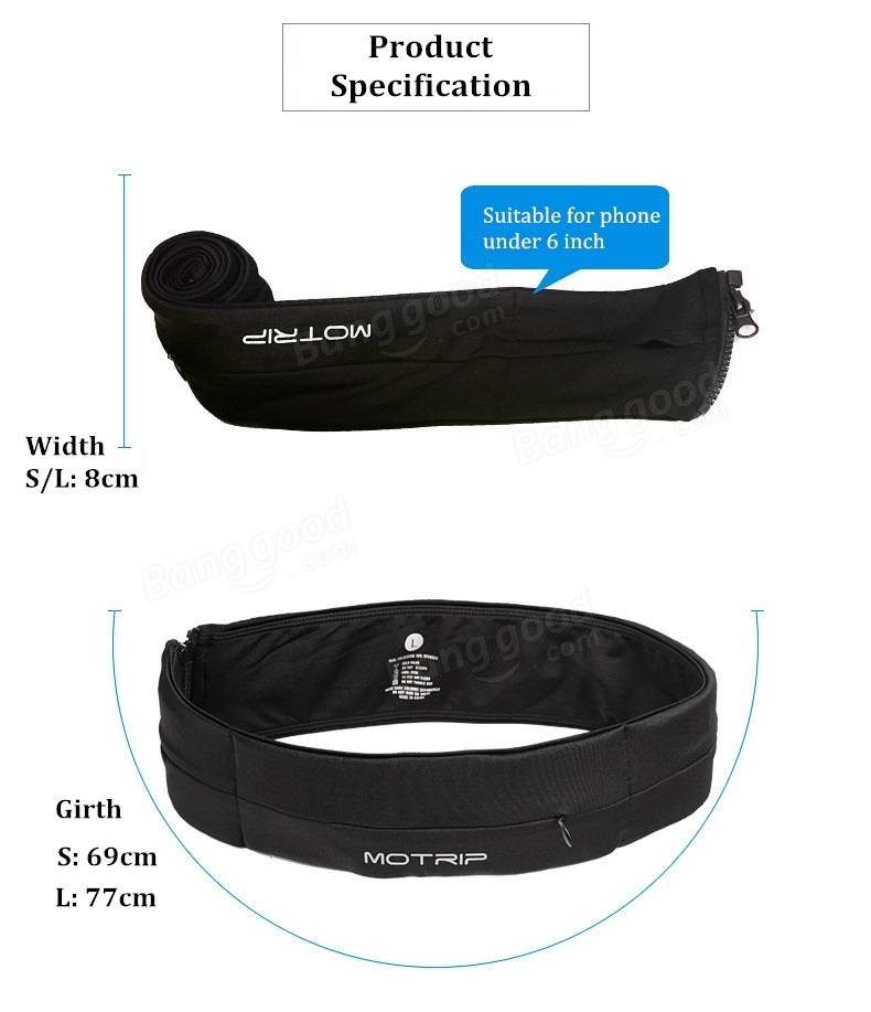 MOTRIP Running Waist Bag Sports Waist Belt Portable Phone Case for ...