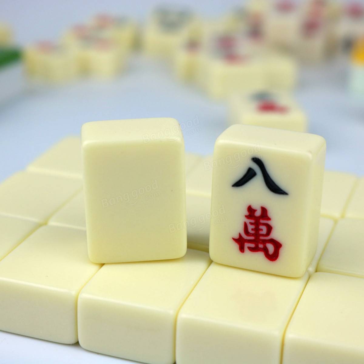 Portable Vintage Mini Mahjong Rare Game Chinese 144 Tiles MahJong Set With ...