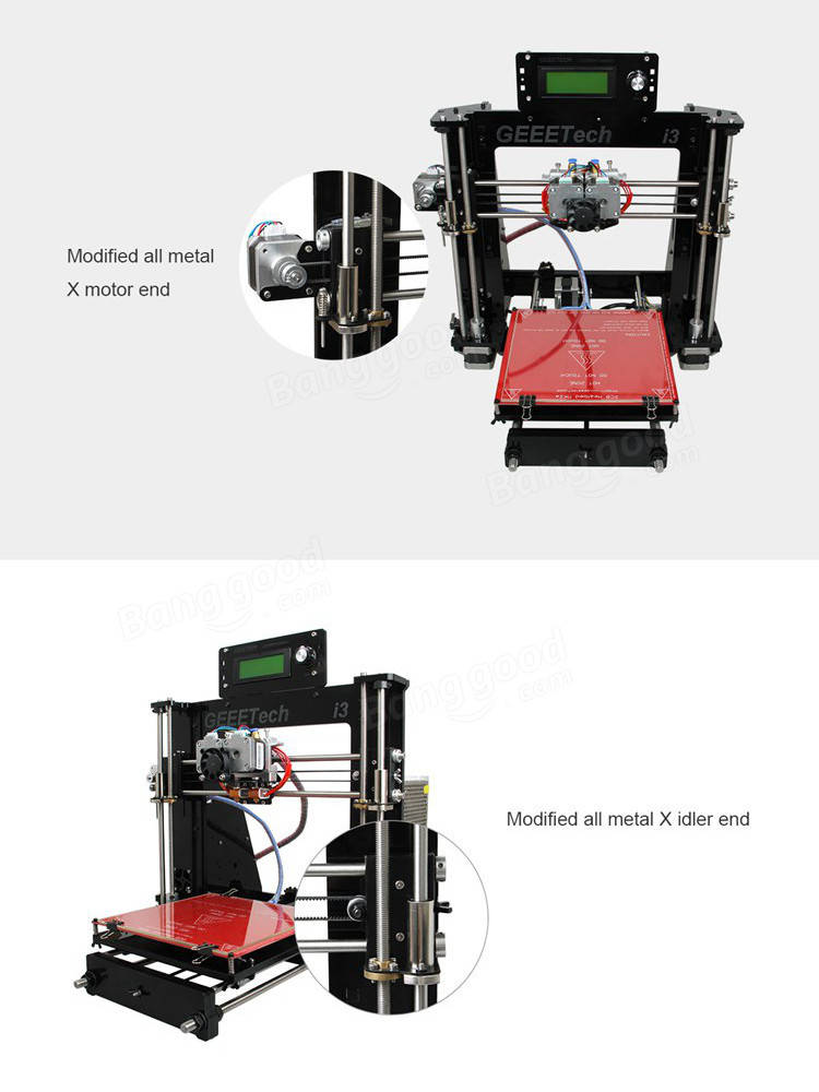 Geeetech diy desmontado i3 filamento del estirador doble pro c 3d impresora kit soporte 5