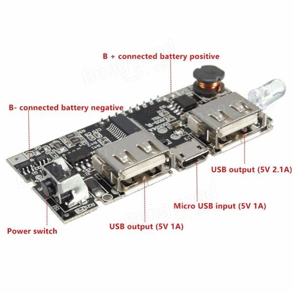 Dual USB 5V 1A 2.1A Mobile Power Bank 18650 Battery Charger에 대한 이미지 검색결과