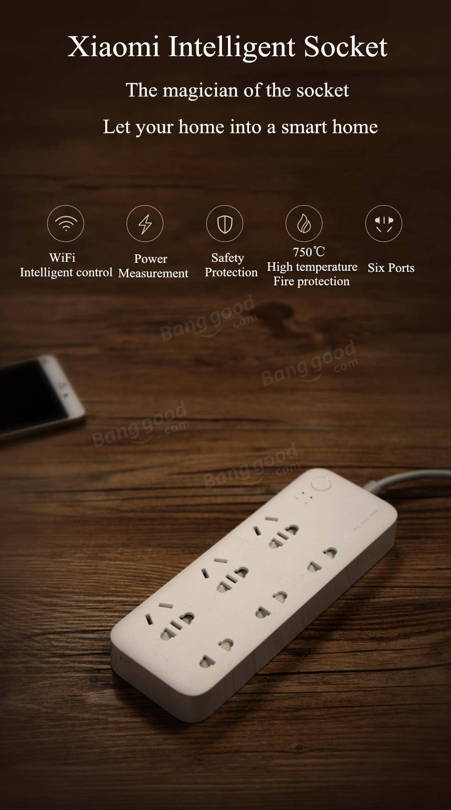 Original Xiaomi WiFi Intelligent Control Energy Statistics Socket