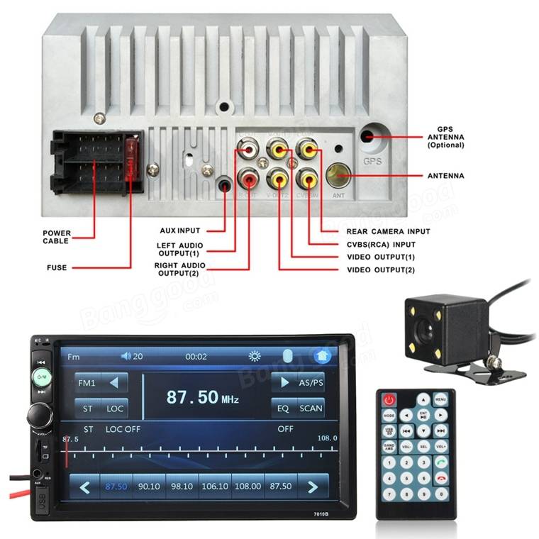 iMars 7010B 7 Inch Car Stereo Radio MP5 Player FM USB AUX ... vision dvd player wiring diagram 