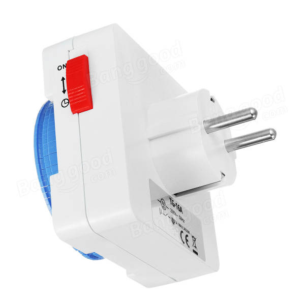 Excellway® 230V 16A 24 Hour Mechanical Timer Switch Outlet Mechanical Timing Socket EU Plug