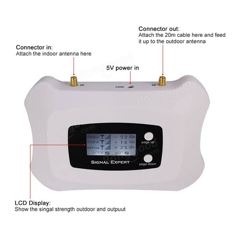 LCD Display Global Frequency DCS 2G 4G LTE 1800MHz Mobile Smart Signal Repeater Booster Amplifier