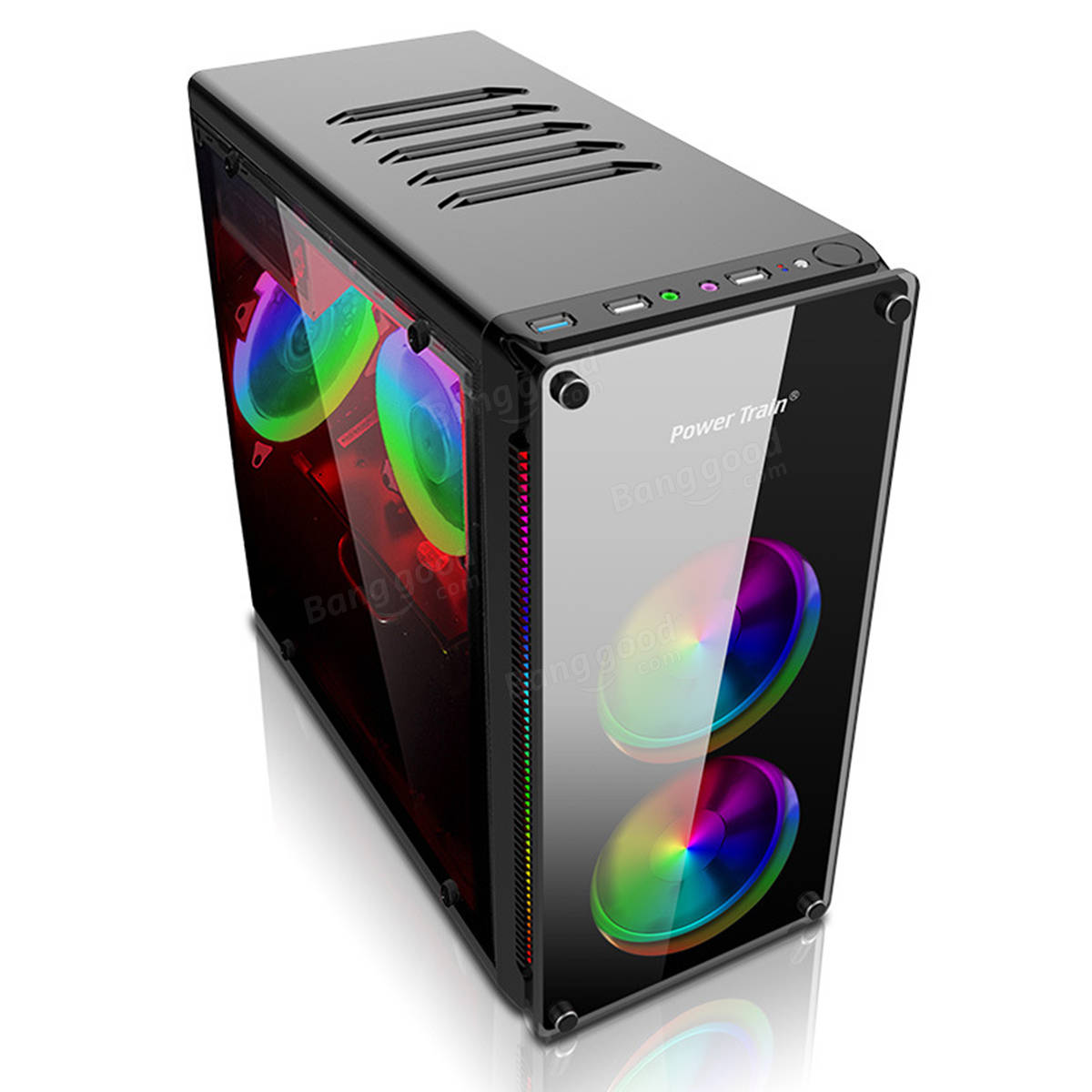 Clear Side Gaming Black Micro ATX ITX PC Computer Case