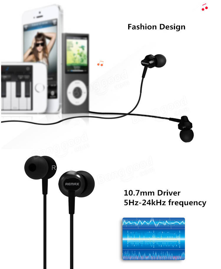 REMAX RM-501 In-ear Stereo Earphone Headphone With Mic For Smartphone