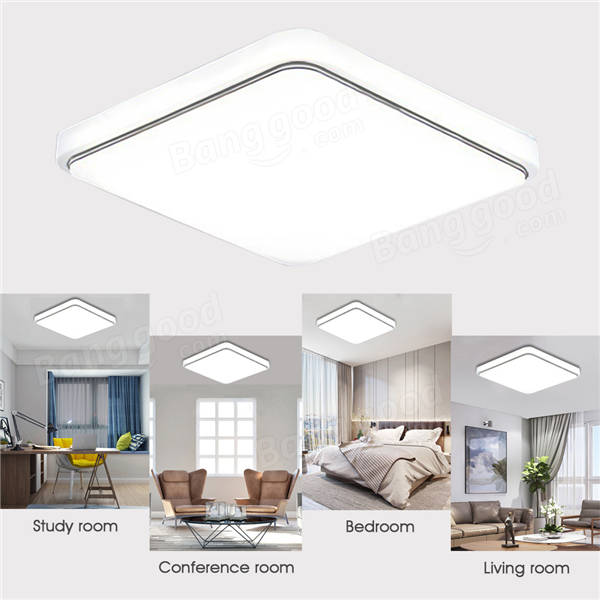 24W 1000LM LED Flush Mount Ceiling Light Sqaure Ultrathin Fixture for Kitchen Bedroom AC110V-240V