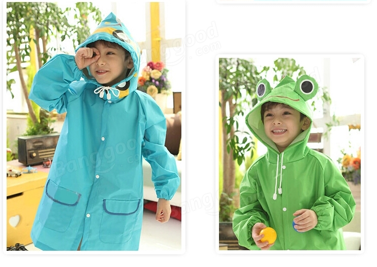 Kids Children Cute Funny Cartoon Rain Gear Raincoat Rainwear - US$8.33